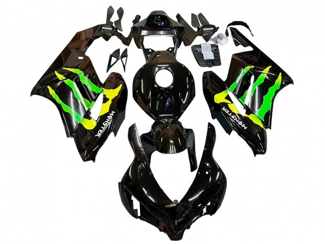 2004-2005 Honda CBR1000RR Motorcycle Fairings - Glossy Black Yellow Green Monster Canada Websites