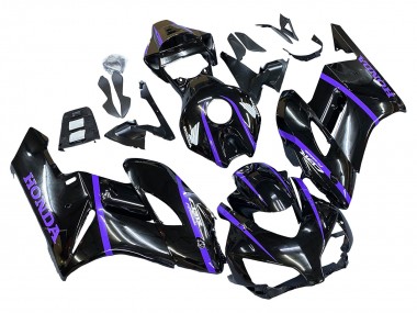 2004-2005 Honda CBR1000RR Motorcycle Fairings - Glossy Black Purple Stripe Canada Websites
