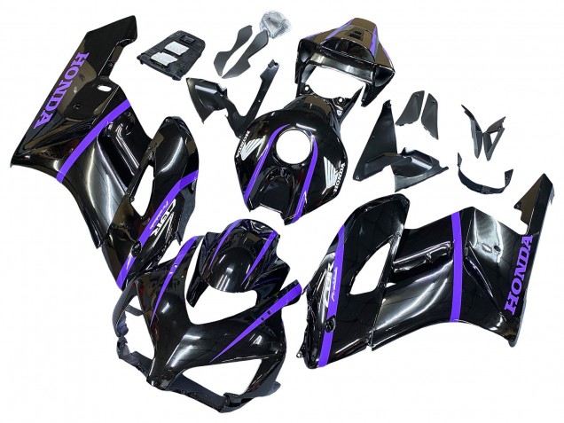 2004-2005 Honda CBR1000RR Motorcycle Fairings - Glossy Black Purple Stripe Canada Websites
