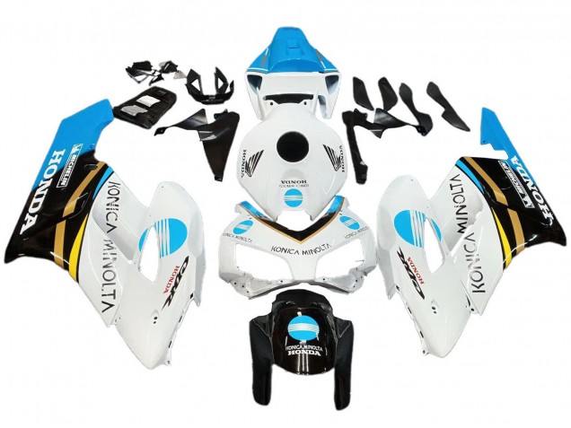 2004-2005 Honda CBR1000RR Motorcycle Fairings - White Light Blue Yellow Black Konica Minolta Canada Websites