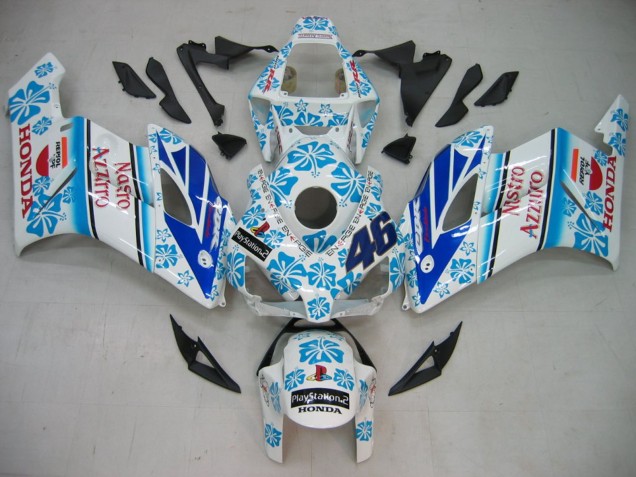 2004-2005 Honda CBR1000RR Motorcycle Fairings - White Blue Snow Nastro Azzurro 46 Canada Websites