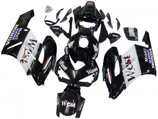 2004-2005 Honda CBR1000RR Motorcycle Fairings - Glossy Black White West Canada Websites