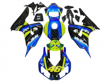 2006-2007 Honda CBR1000RR Motorcycle Fairings - Blue Fluorescent Green Glossy Black Shark 46 Canada Websites