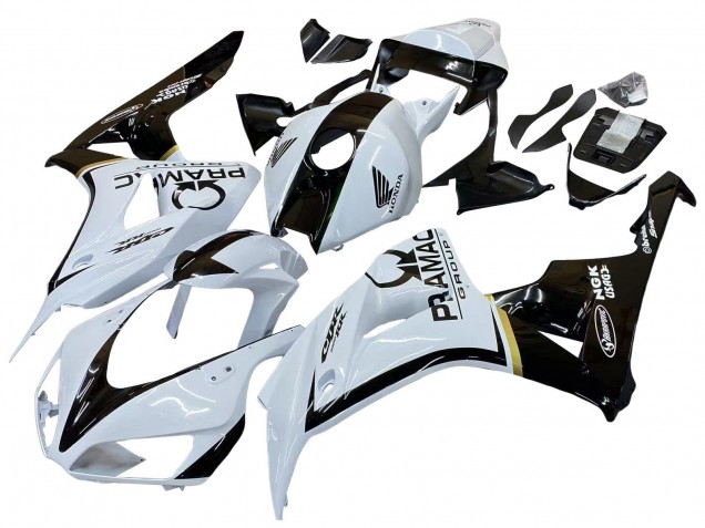 2006-2007 Honda CBR1000RR Motorcycle Fairings - White Glossy Black Pramac Canada Websites