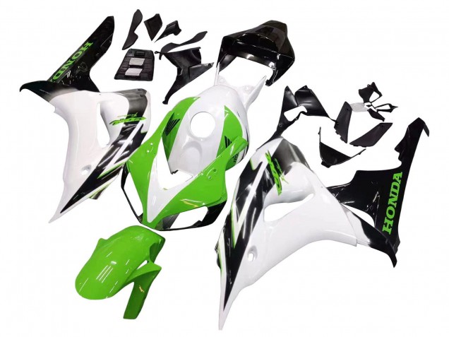 2006-2007 Honda CBR1000RR Motorcycle Fairing - White Green Glossy Black Canada Websites