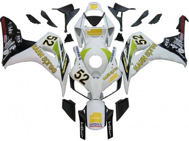 2006-2007 Honda CBR1000RR Motorcycle Fairings - White Green Glossy Black Hannspree 52 Canada Websites
