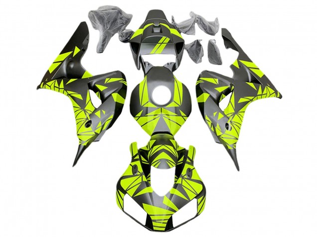 2006-2007 Honda CBR1000RR Motorcycle Fairings - Fluorescent Green Matte Black Canada Websites