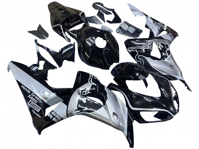 2006-2007 Honda CBR1000RR Motorcycle Fairings - Silver Glossy Black Red Bull Canada Websites
