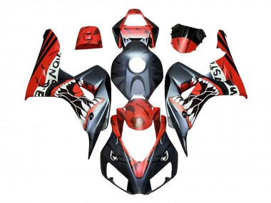 2006-2007 Honda CBR1000RR Motorcycle Fairings - Red Matte Black Monster Shark Canada Websites
