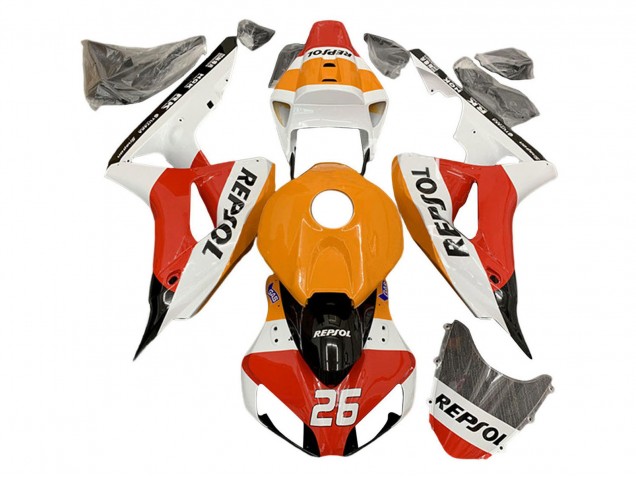 2006-2007 Honda CBR1000RR Motorcycle Fairings - Orange White Red Black Glossy Repsol 26 Canada Websites