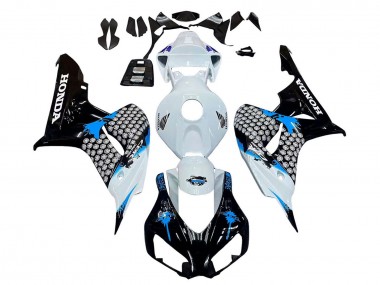 2006-2007 Honda CBR1000RR Motorcycle Fairing - White Blue Glossy Black Canada Websites