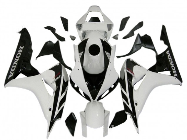 2006-2007 Honda CBR1000RR Motorcycle Fairing Kits - White Glossy Black Canada Websites