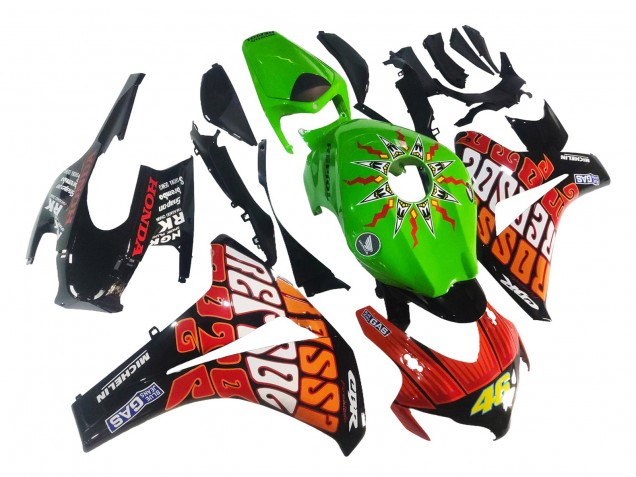 2008-2011 Honda CBR1000RR Motorcycle Fairings - Green Orange Glossy Black Rossi Michelin 46 Canada Websites
