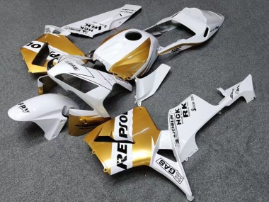 2003-2004 Honda CBR600RR Motorcycle Fairings - White Gold Black Repsol Canada Websites