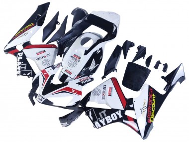 2003-2004 Honda CBR600RR Motorcycle Fairings - White Red Glossy Black DENSO Rimont Canada Websites