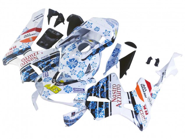 2003-2004 Honda CBR600RR Motorcycle Fairings - White Blue Red Nastro Azzurro 46 Canada Websites