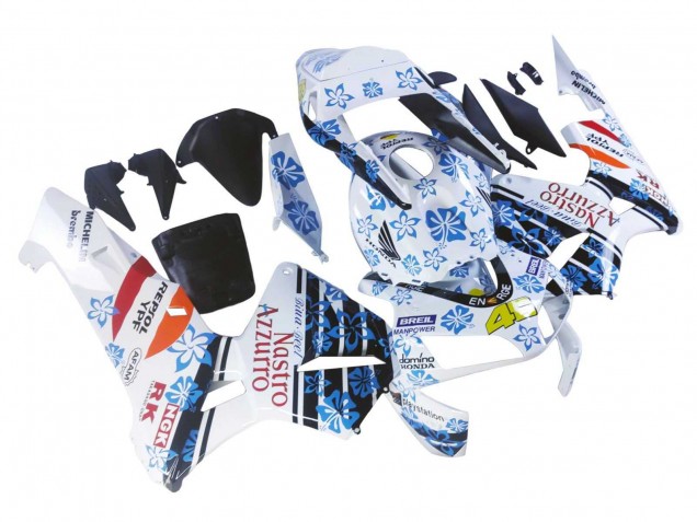 2003-2004 Honda CBR600RR Motorcycle Fairings - White Blue Red Nastro Azzurro 46 Canada Websites