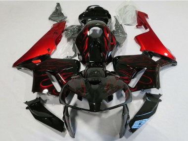 2005-2006 Honda CBR600RR Motorcycle Fairing - Glossy Black Red Flame Canada Websites