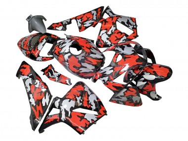 2005-2006 Honda CBR600RR Motorcycle Fairings - Black with Red Grey Camouflage Canada Websites