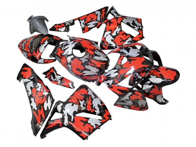 2005-2006 Honda CBR600RR Motorcycle Fairings - Black with Red Grey Camouflage Canada Websites