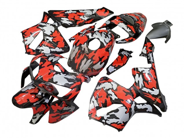 2005-2006 Honda CBR600RR Motorcycle Fairings - Black with Red Grey Camouflage Canada Websites