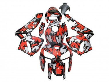 2005-2006 Honda CBR600RR Motorcycle Fairings - Black with Red Grey Camouflage Canada Websites
