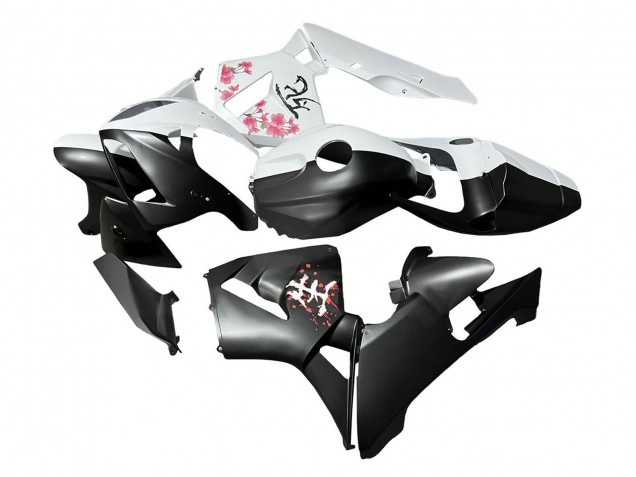 2005-2006 Honda CBR600RR Motorcycle Fairings - Black White with Cherry Blossom Canada Websites