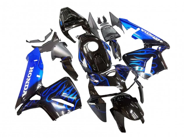 2005-2006 Honda CBR600RR Motorcycle Fairing - Glossy Black Blue Flame Canada Websites