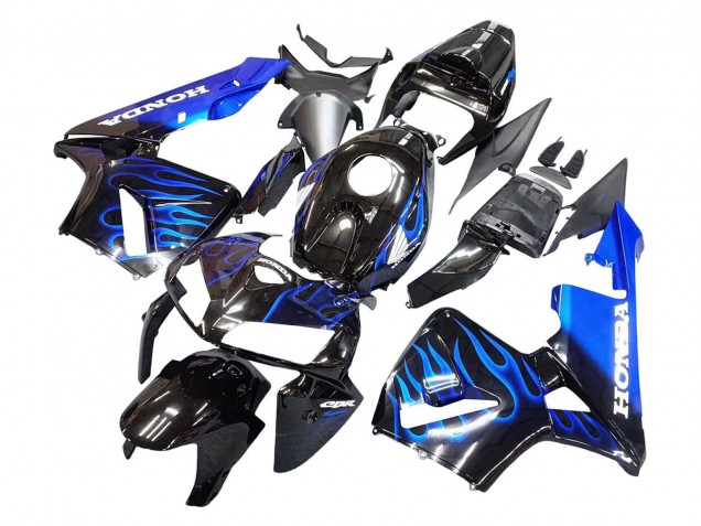 2005-2006 Honda CBR600RR Motorcycle Fairing - Glossy Black Blue Flame Canada Websites