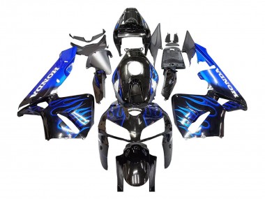 2005-2006 Honda CBR600RR Motorcycle Fairing - Glossy Black Blue Flame Canada Websites