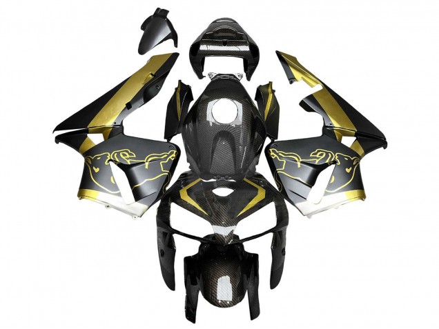 2005-2006 Honda CBR600RR Motorcycle Fairings - Black Gold Carbon Fiber Canada Websites