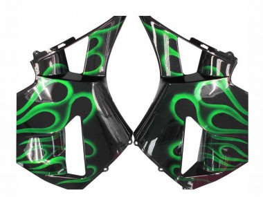2005-2006 Honda CBR600RR Motorcycle Fairings - Glossy Black Green Flame Canada Websites
