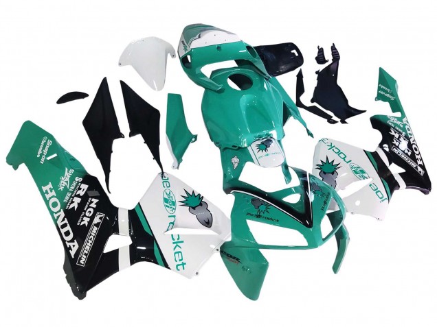 2005-2006 Honda CBR600RR Motorcycle Fairings - Light Green White Glossy Black Joe Rocket Canada Websites