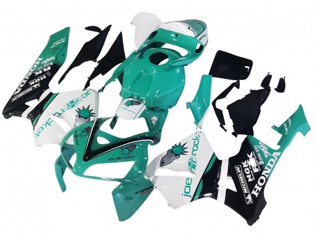 2005-2006 Honda CBR600RR Motorcycle Fairings - Light Green White Glossy Black Joe Rocket Canada Websites