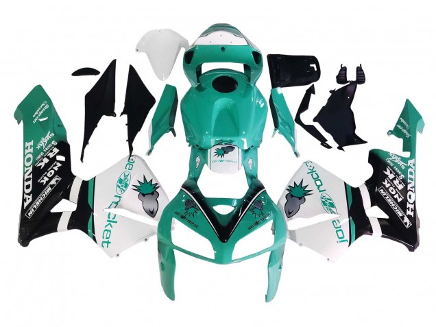 2005-2006 Honda CBR600RR Motorcycle Fairings - Light Green White Glossy Black Joe Rocket Canada Websites