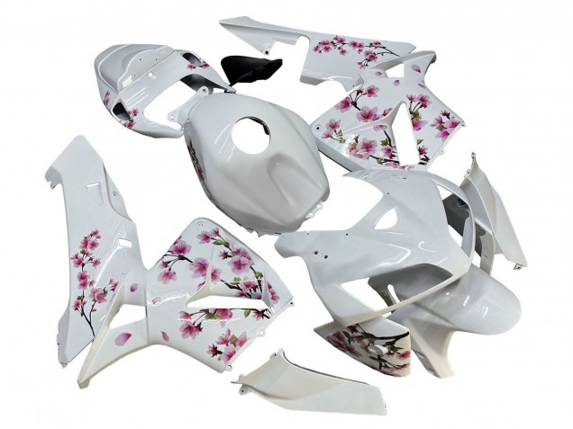 2005-2006 Honda CBR600RR Motorcycle Fairings - White with Cherry Blossom Canada Websites