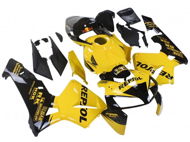2005-2006 Honda CBR600RR Motorcycle Fairings - Yellow Black Repsol Canada Websites