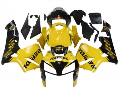 2005-2006 Honda CBR600RR Motorcycle Fairings - Yellow Black Repsol Canada Websites
