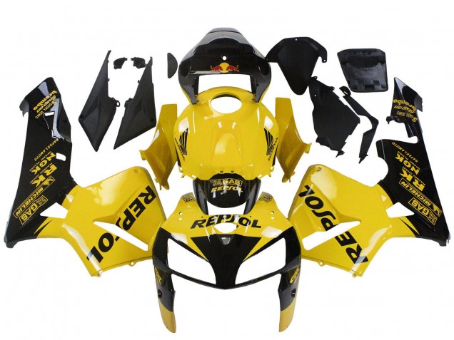 2005-2006 Honda CBR600RR Motorcycle Fairings - Yellow Black Repsol Canada Websites