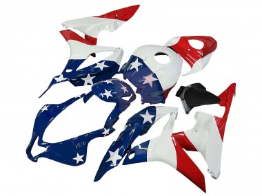 2007-2008 Honda CBR600RR Motorcycle Fairings - White Blue Red Star Canada Websites