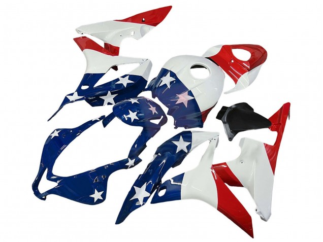 2007-2008 Honda CBR600RR Motorcycle Fairings - White Blue Red Star Canada Websites