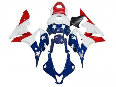 2007-2008 Honda CBR600RR Motorcycle Fairings - White Blue Red Star Canada Websites