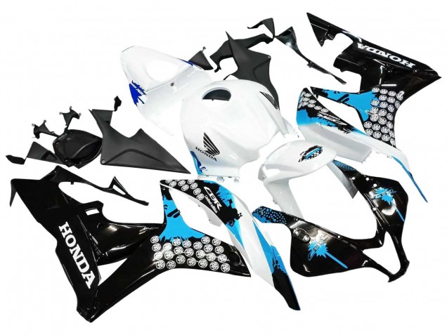 2007-2008 Honda CBR600RR Motorcycle Fairings - White Light Blue Glossy Black Canada Websites