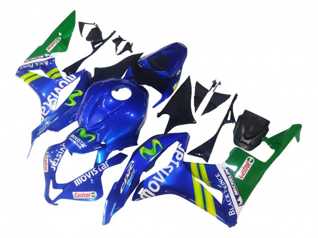 2007-2008 Honda CBR600RR Motorcycle Fairings - Blue Green MoviStar Castrol Canada Websites
