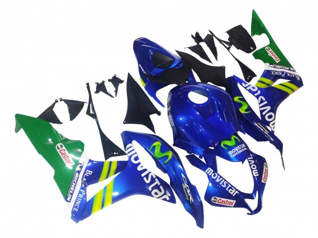 2007-2008 Honda CBR600RR Motorcycle Fairings - Blue Green MoviStar Castrol Canada Websites