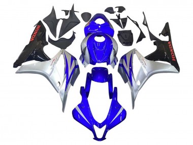 2007-2008 Honda CBR600RR Motorcycle Fairings - Silver Blue Glossy Black Racing Canada Websites
