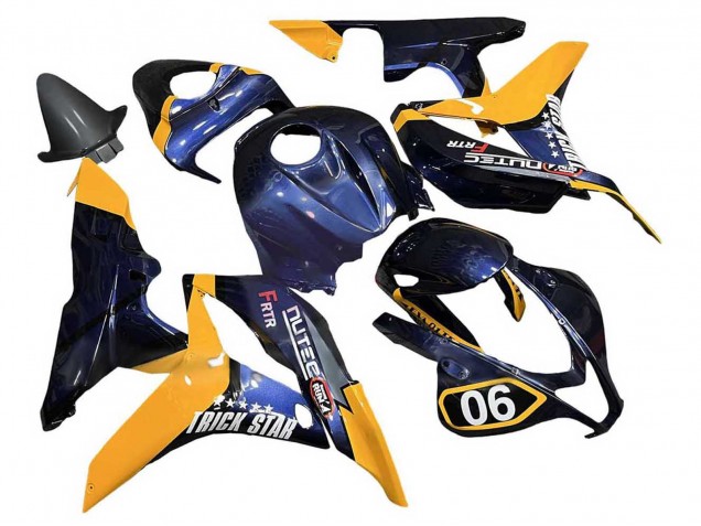 2007-2008 Honda CBR600RR Motorcycle Fairings - Orange Dark Blue Trick Star 06 Canada Websites