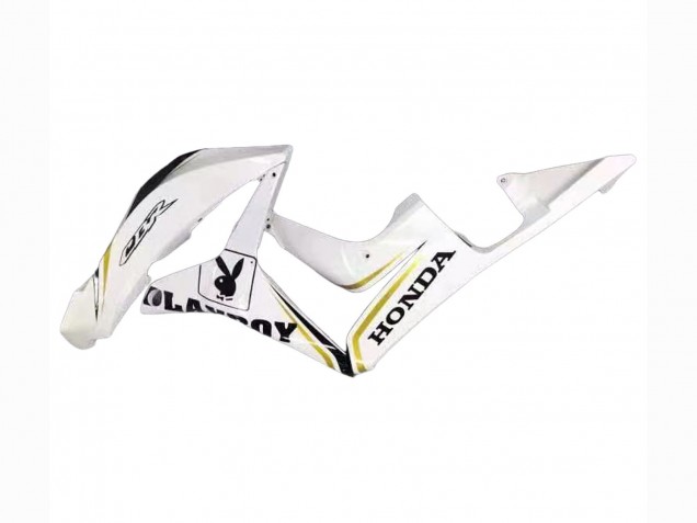 2007-2008 Honda CBR600RR Motorcycle Fairing - White Gold Glossy Black Playboy Canada Websites