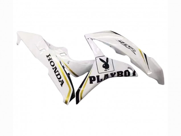 2007-2008 Honda CBR600RR Motorcycle Fairing - White Gold Glossy Black Playboy Canada Websites