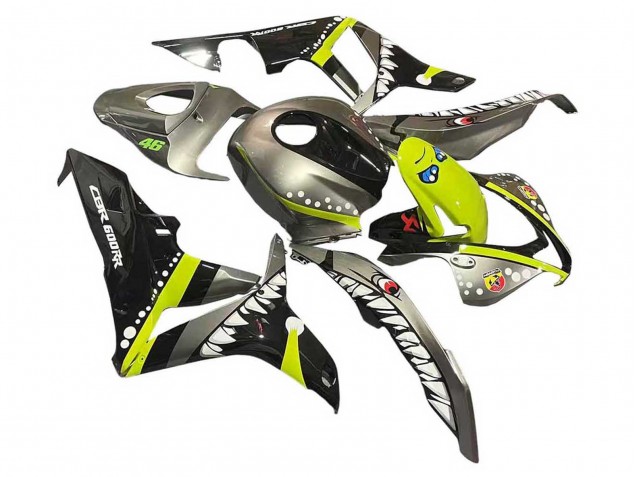 2007-2008 Honda CBR600RR Motorcycle Fairings - Grey Fluorescent Yellow Shark Canada Websites